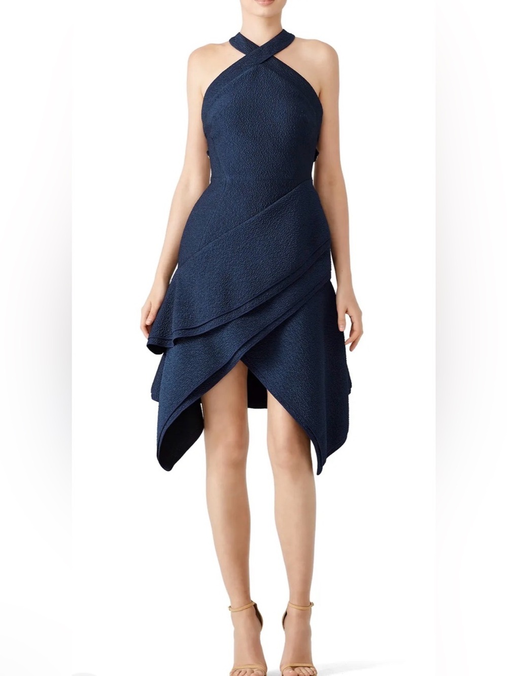 Antonio Berardi Navy Halter Asymmetrical Dress size 38 or US 2. - Picture 3 of 13